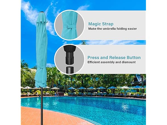 HealSmart 9ft Patio Umbrella with Push Button Tilt/Crank