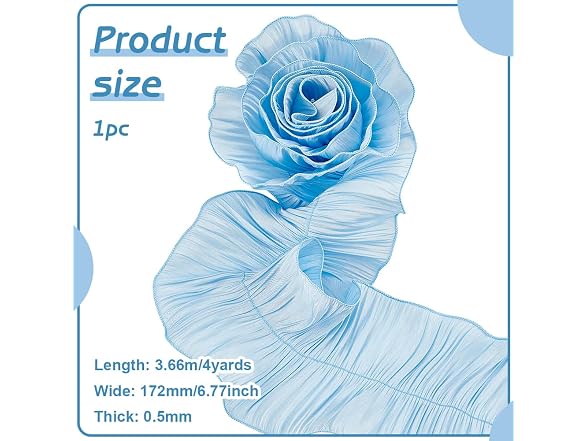 FINGERINSPIRE 4 Yards Ruffle Pleated