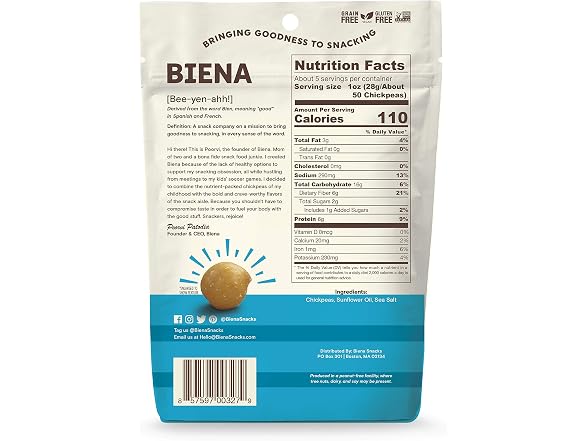 BIENA Chickpea Snacks Sea Salt