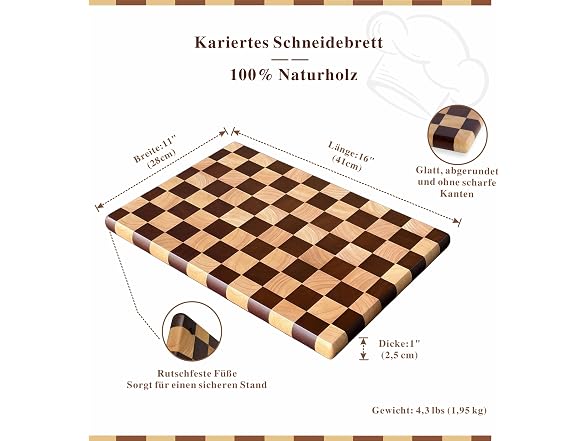Checkered Cutting Board for Kitchen