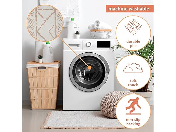 Indigo Ink Washable Area Rug, 6'x9'