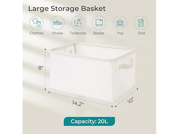 Storage Basket Bins with Metal Frame