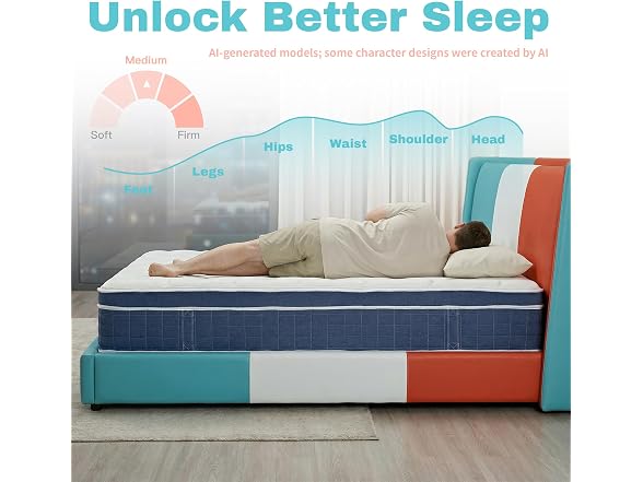 inight 12 Inch Queen Luxury Hybrid Mattress, Medium Firm