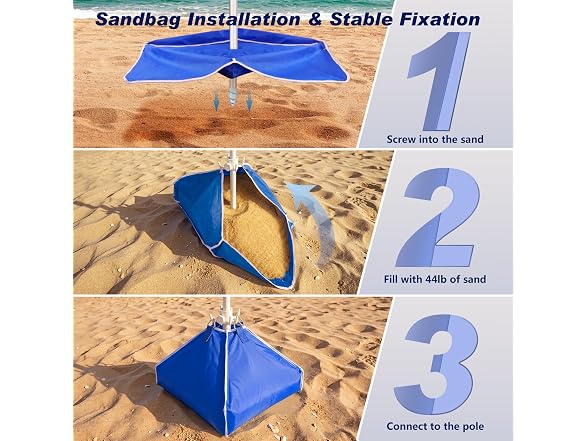 Fisqueen 8FT Large Beach Umbrella