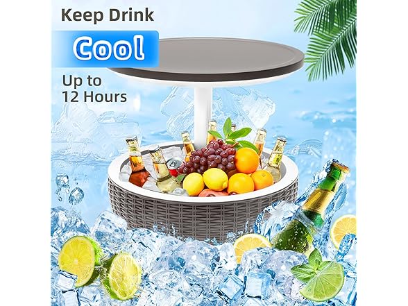 Grey Patio Bar Side Table