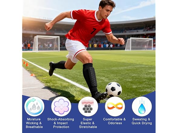 UNOSHOW Soccer Shin Guards w/ Sleeve