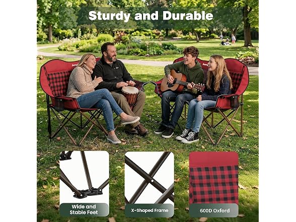 SUNNYFEEL Red Loveseat Camping Chair