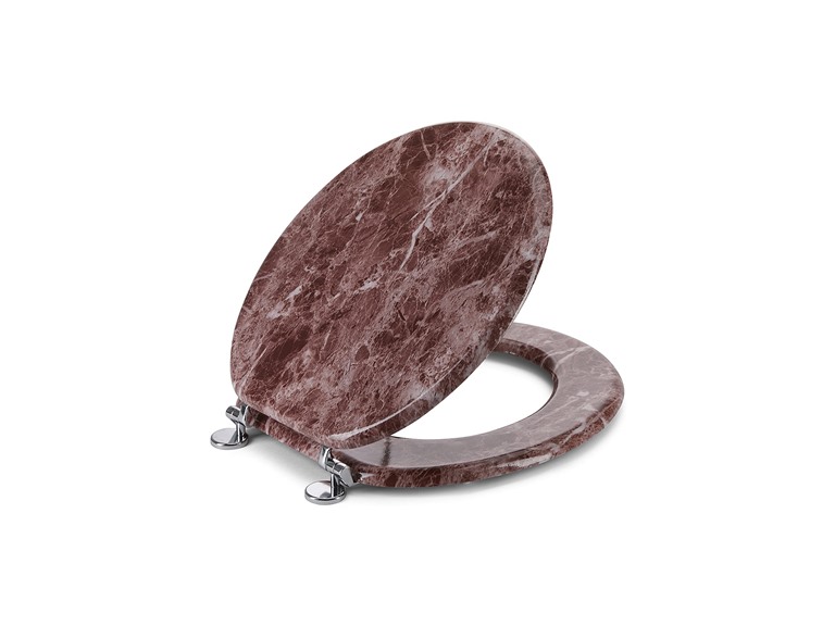 J&V Textiles 809-BU Marbelized Round Toilet Seat B