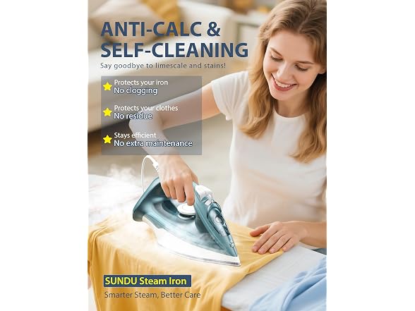 Sundu Steam Iron for Clothes 1500W