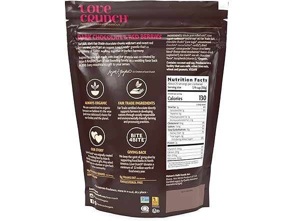 Love Crunch Organic Dark Chocolate & Berries Granola