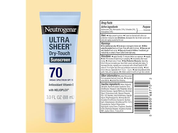 Neutrogena Ultra Sheer Sunscreen SPF 70 3 fl oz