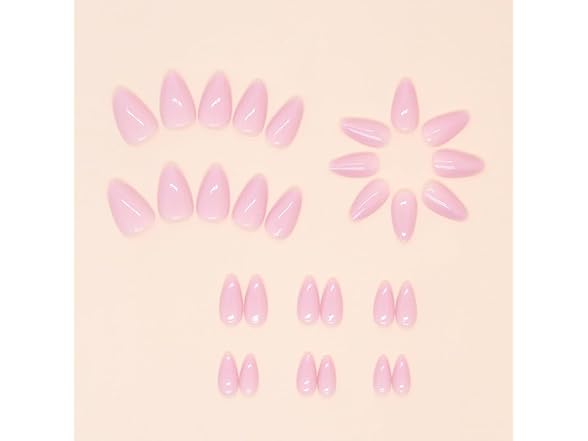 Almond Press On Nails Short (Pink, 30 Pcs)