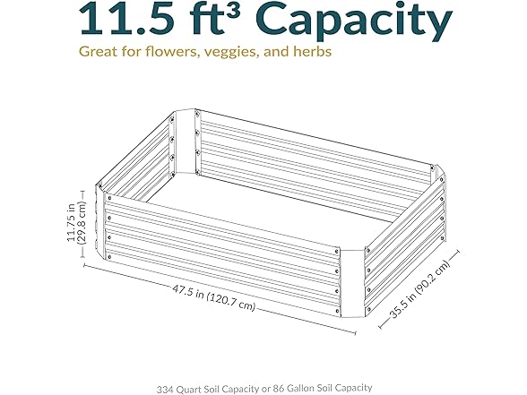 Sunnydaze 11.75" H Raised Metal Garden Bed, Woodgrain