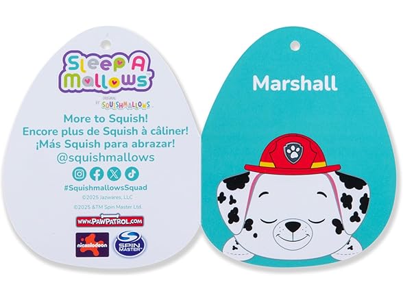 Squishmallows Paw Patrol 18in Marshall