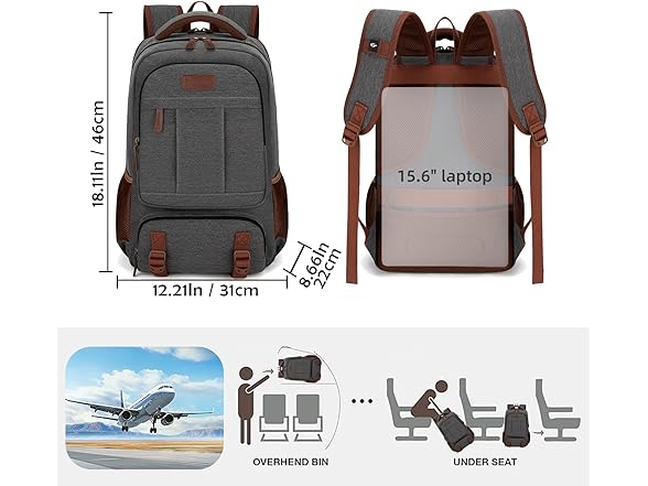 Dark Grey 15.6" Laptop Backpack