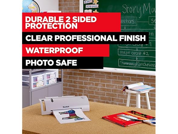 Scotch Thermal Laminating Pouches ID Badge With Clip