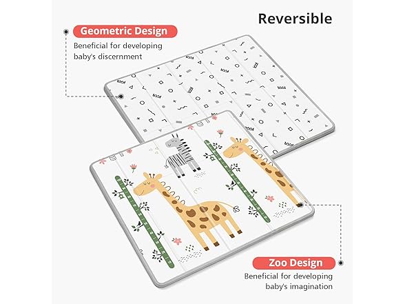 PIGLOG Foldable Baby Play Mat, PIGLOG 0.6in