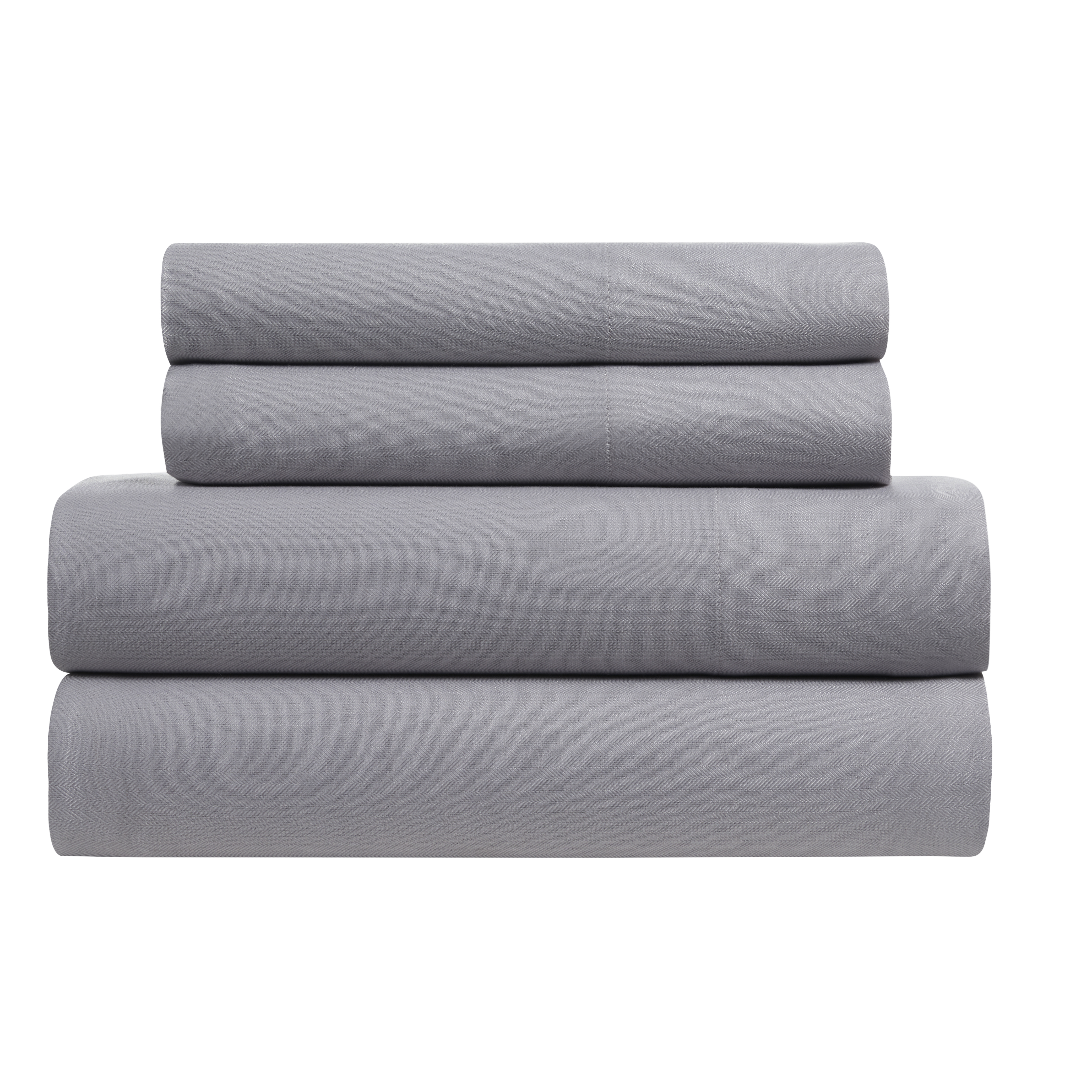 Herringbone Twill 4 Piece Cotton Rich Sheet Set - Gallery 14