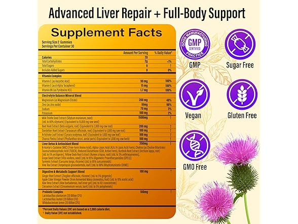 INNIOXV Liver Cleanse Detox & Repair Gummies