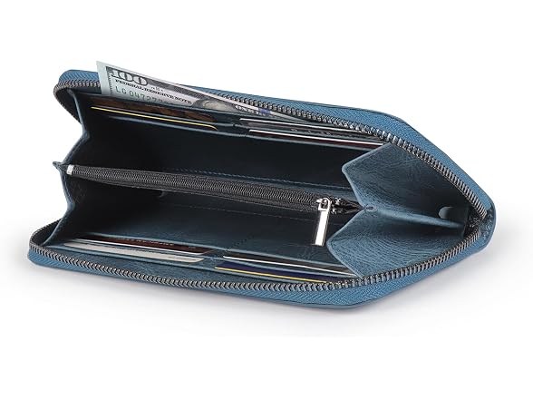 Otto Angelino Genuine Leather Zippered Clutch