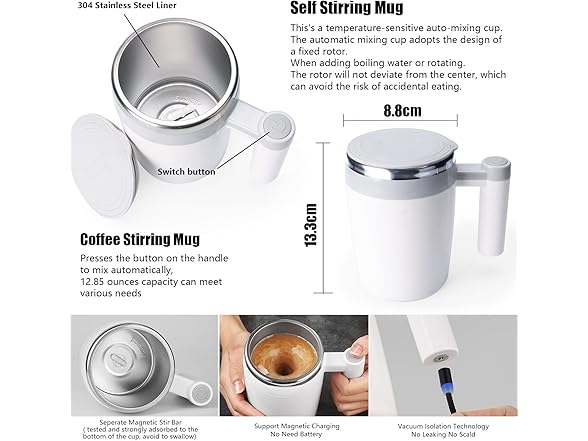 Rechargeable Self Stirring Mug