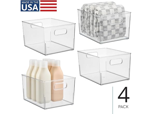 iDesign Stackable Plastic Bathroom Storage Handles-4Pk