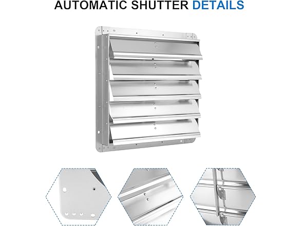 iPower 20" Square Aluminum Automatic Shutter Vent