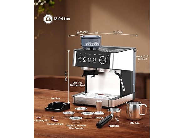COWSAR Commercial Espresso Machine 15 Bar