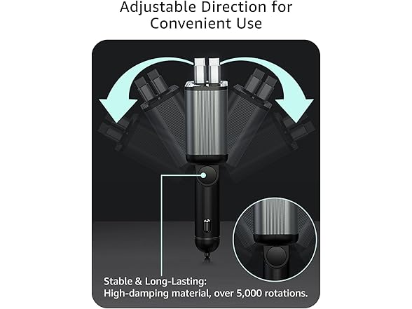 PDMAX Retractable USB Car Charger