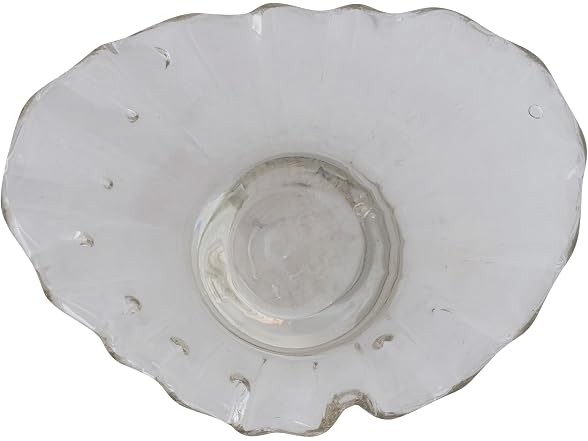 Creative Co-Op Hand-Blown Glass Pleated Organic Shaped Bowl, Clear