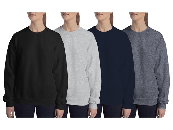 3Pk Womens Loose Fit Pullover Fleece-Lined Sweater