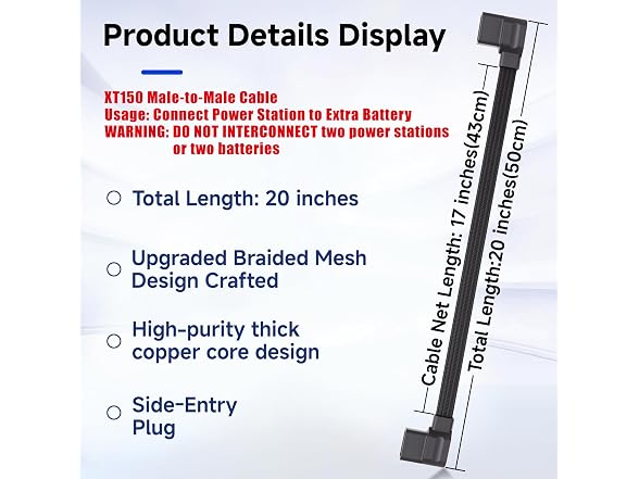 ChuNiQ Battery Cable EcoFlow Delta 2&3