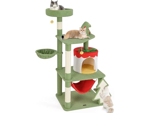 PETSITE 52 inch Christmas-Themed Cat Tree