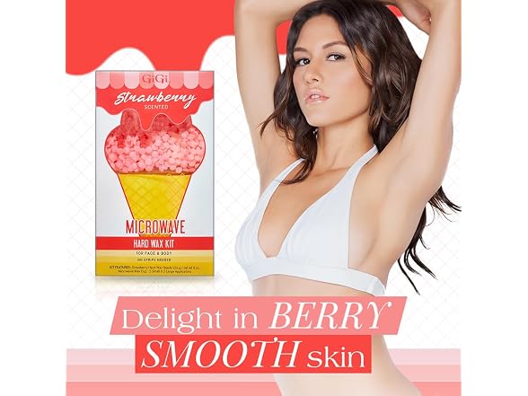 GiGi Strawberry Microwave Hard Wax Kit 8 oz