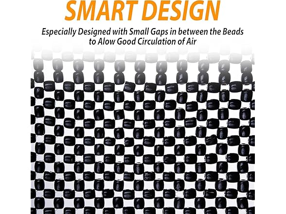 Zone Tech SE0084 Black Wooden Beaded Seat Cover