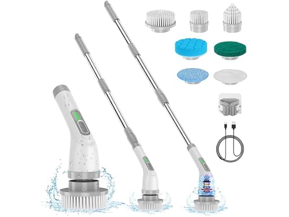 Electric Spin Scrubber, Upgrade 7 in 1