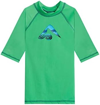 Kanu Surf Boys' Haywire UPF 50+ Sun Protective Rashguard Swim Shirt, Nova Green, 10