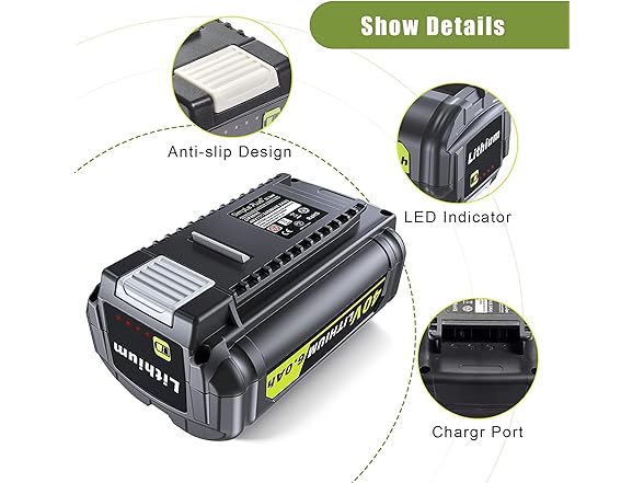 Simple Plus Replacement Battery for Ryobi 40V 6Ah