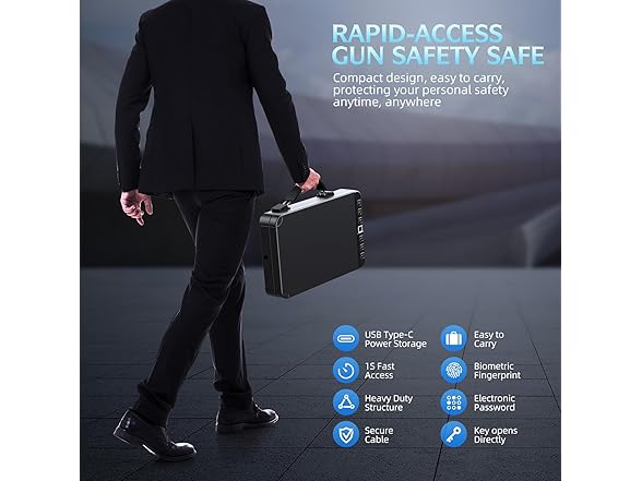 TLITLIING Portable Biometric Gun Safe