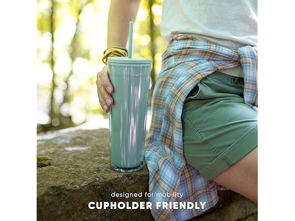 Simple Modern Plastic Tumbler with Lid and Straw  24oz | Winter White