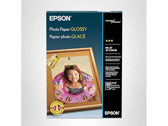 Epson Photo Paper Glossy, 4 x 6 Inches, 50 Sheets