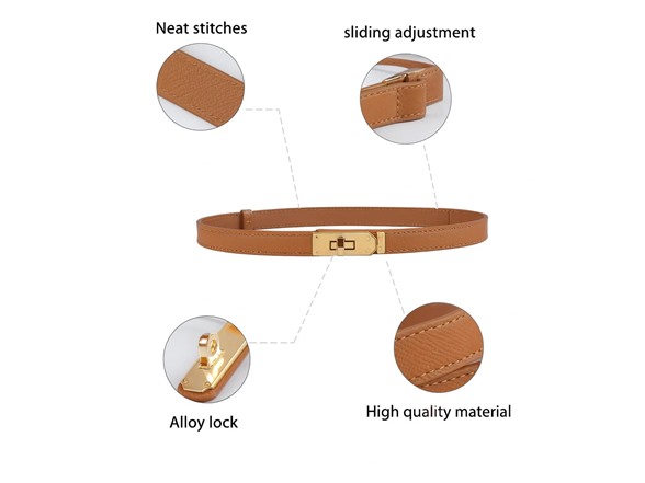 Womens Skinny Leather Adjustable Belt