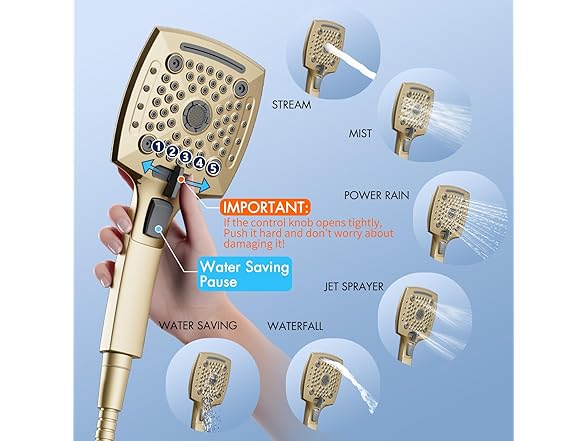 ELLO&ALLO Bathroom Shower Faucet Set Mixing Kit