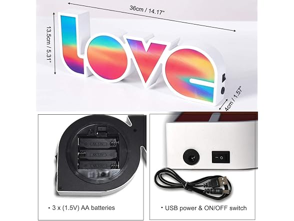 GUOCHENG LED Love Sign Lights - Love Marquee Signs Lamp