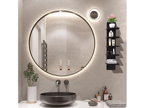 Bloddream 5-Tier Wall Shelves Black 30.7
