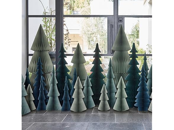 3D Foldable Fir Tree Holiday Centerpiece Blue, 36" Tall