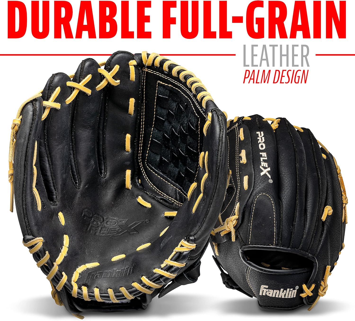 Franklin Sports Baseball Glove - Proflex Adult Baseball + Softball Glove - Gallery 23