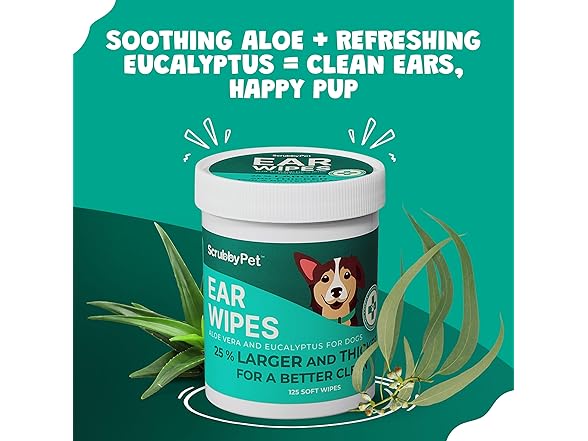 Scrubby Pet Dog Ear Wipes | 125 Count