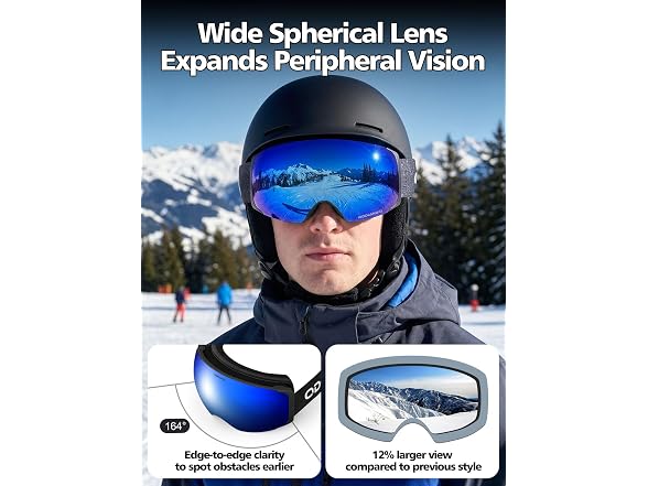 Odoland Anti-Fog Magnetic Ski Goggles
