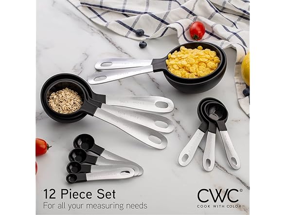 12 Pc Measuring Cups & Spoons Set